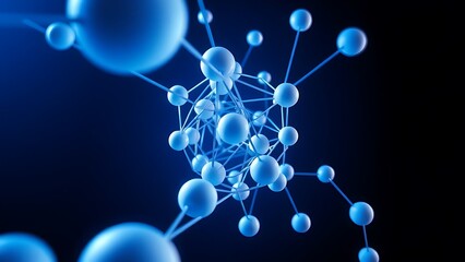 Futuristic interconnected spheres in blue and white, showcasing abstract digital artistry.