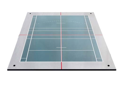 Modern sports court layout design with geometric lines suitable for basketball practice sessions on transparent background