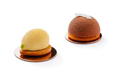 Unique dessert creations showcase vibrant flavors and textures at a bakery