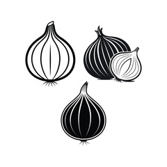 Onion silhouette vector art design bundle set