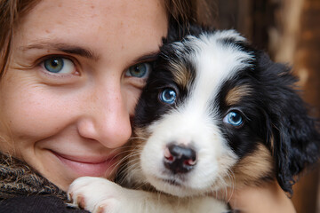 Woman with puppy