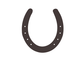Horseshoe vector icon silhouette lucky design. Horse shoe western design symbol farm isolated.