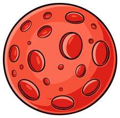 Fototapeta premium Bright red animated celestial body featuring detailed craters for astronomy and science themes