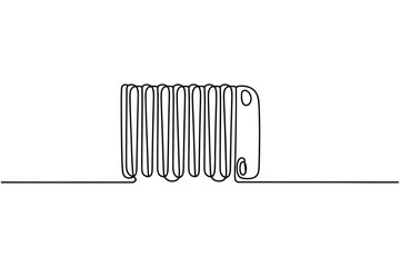 Minimalist single line drawing of a radiator