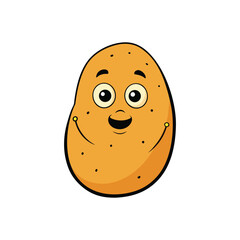 Funny cartoon style potato, vector art illustration