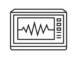 Professional Medical ECG Machine Symbol Depicted in Clean Vector Artwork