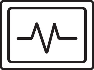 Sleek and Minimal ECG Device Icon Illustrated in Elegant Technical Line Art