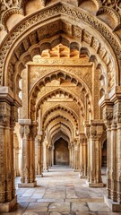 Obraz premium Ancient stone arches with intricate carvings and ornate details