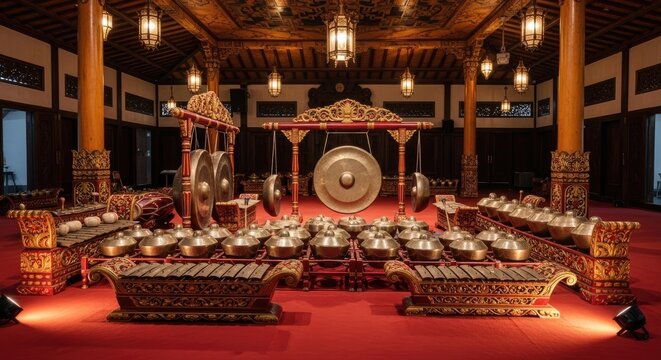 Gamelan Ensemble in a Javanese Setting, Indonesia
