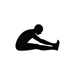Seated Forward Bend (Paschimottanasana) Yoga Silhouette Vector – Hamstring Stretch Icon