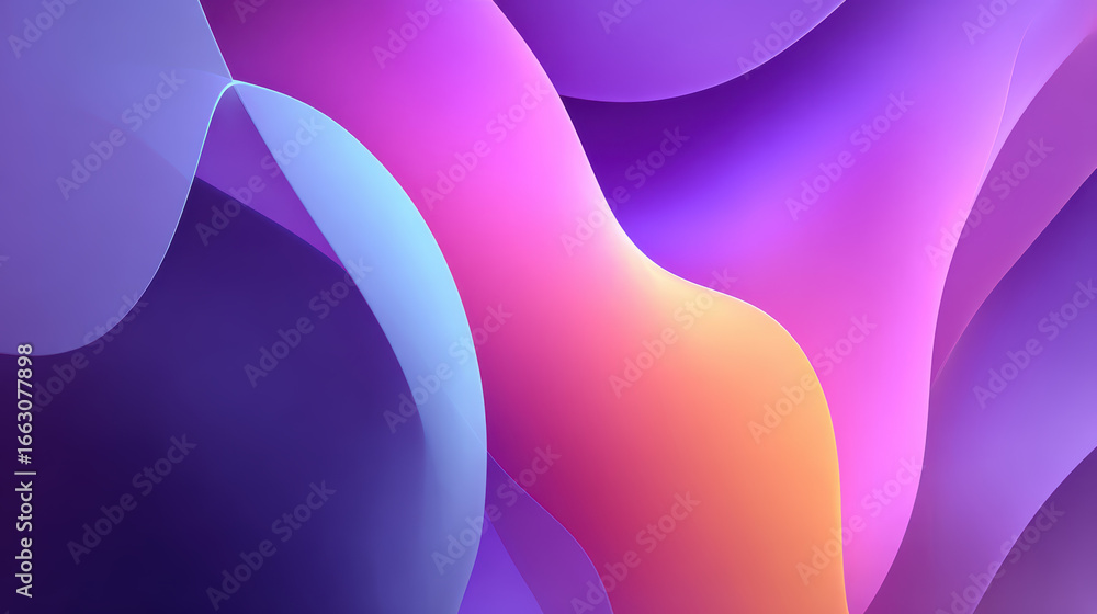 Poster abstract background with dynamic waves and gradient colors: a modern design featuring smooth curves,