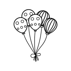 Birthday Balloon Silhouette Vector Art