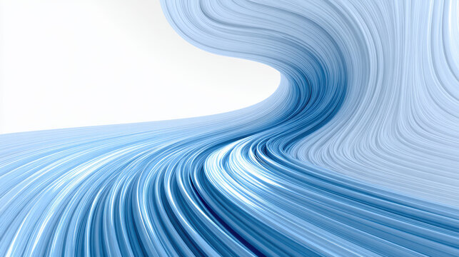 Abstract Blue and White Wavy Background with Smooth Lines, Modern 3D Rendered Design for Digital Art, Technology, and Creative Projects, Perfect for Wallpapers and Graphic Design Elements