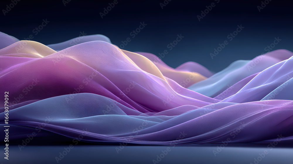 Aufkleber abstract flowing waves in gradient colors: a serene and modern background with soft, smooth lines an