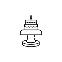 Cake Stand icon design with white background stock illustration