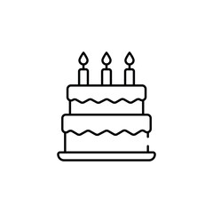 Birthday Cake icon design with white background stock illustration
