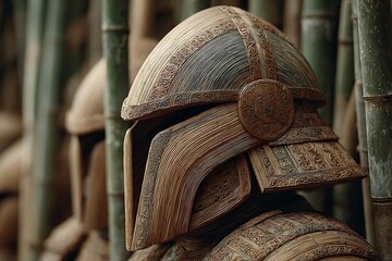 Bamboo warrior helmet ancient armor high resolution picture