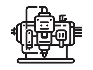 Precision Extruder Assembly Icon in Modern Minimal Vector Illustration