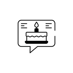 Birthday Wish Note icon design with white background stock illustration