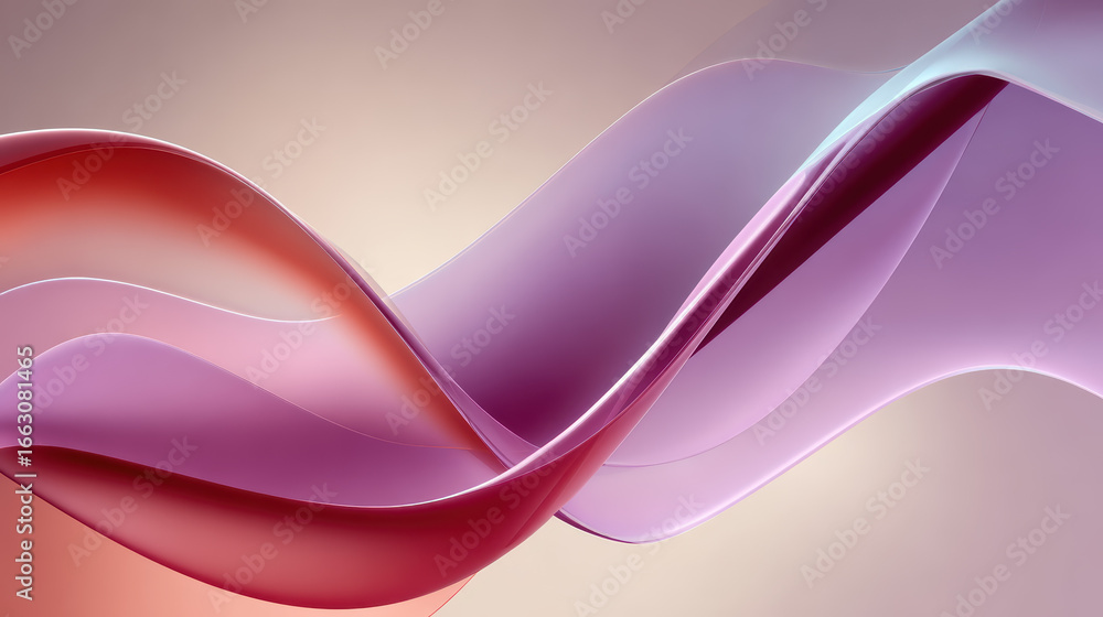 Poster elegant abstract background with flowing red and purple waves, modern design with smooth gradient co