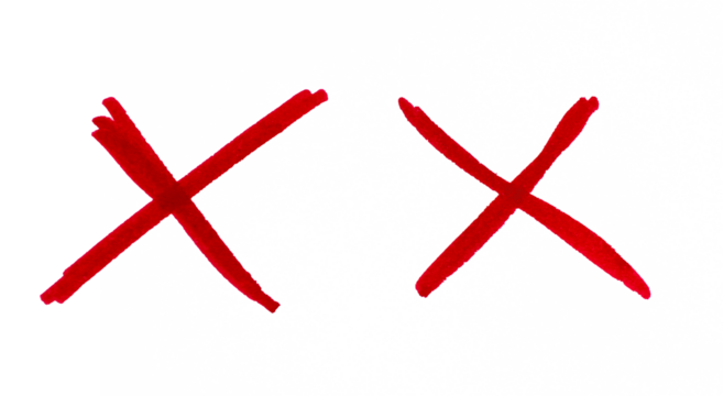 red cross mark, Hand drawn marker stroke red marker x sign on transparent background