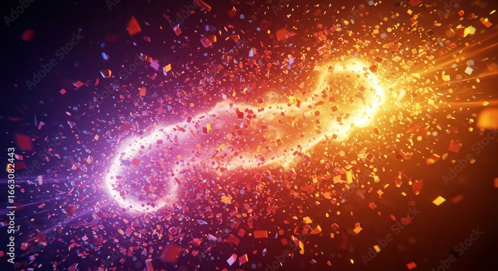 Aufkleber energetic explosion of light and particles creates a dynamic and abstract background with vibrant co