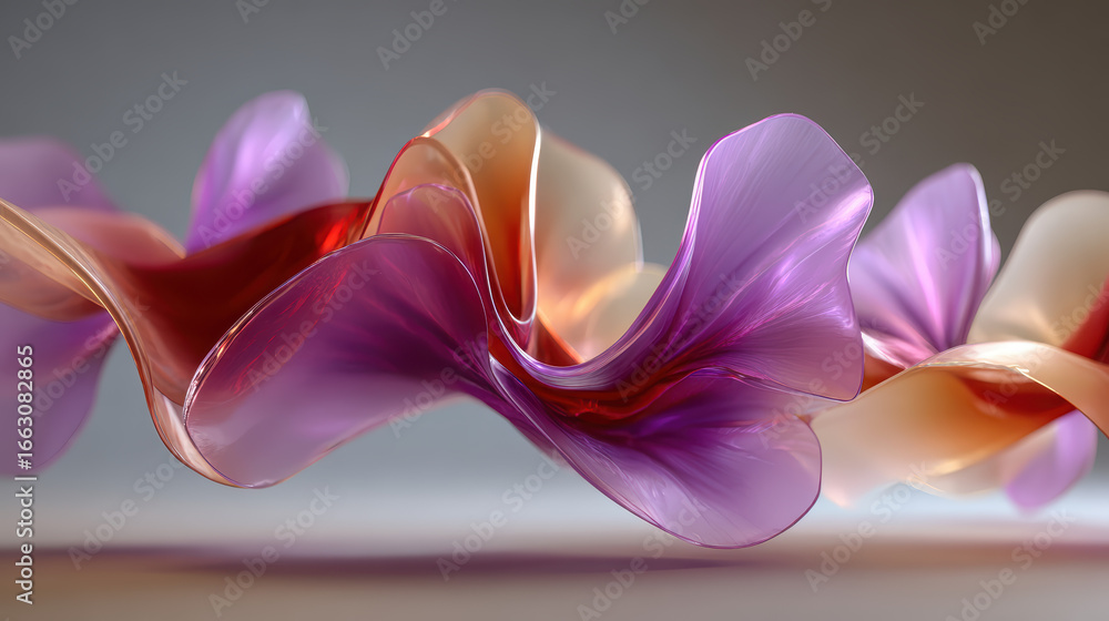 Aufkleber abstract flowing ribbon with gradient colors: a modern and elegant design element featuring transluc