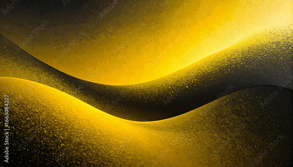 Poster black and yellow color gradient with noise texture effect. abstract backdrop.
