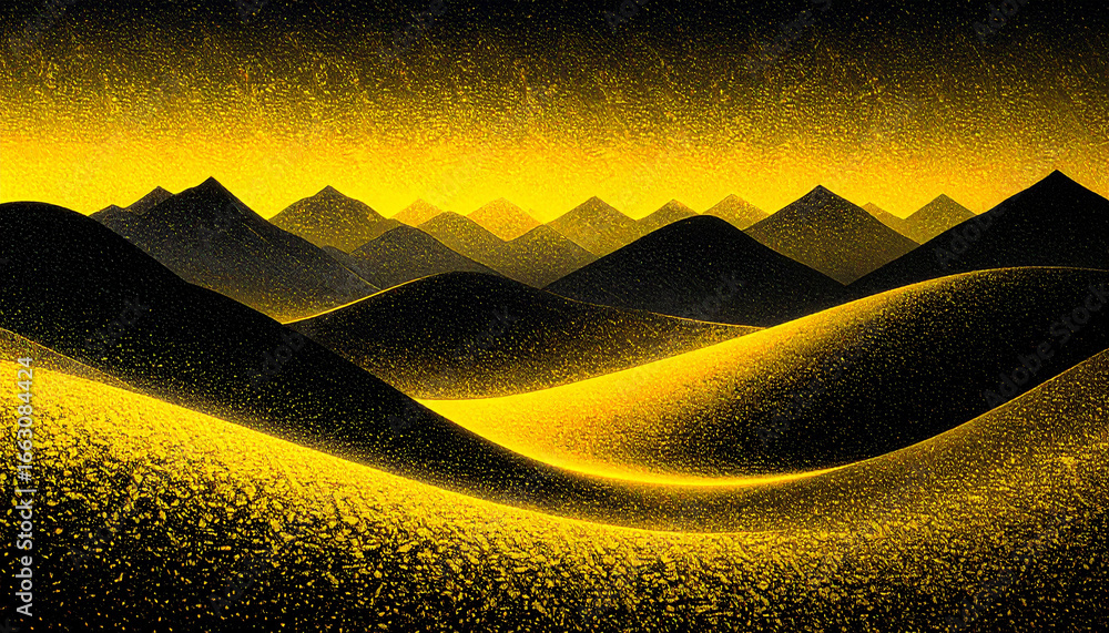 Poster black and yellow color gradient with noise texture effect. abstract backdrop.