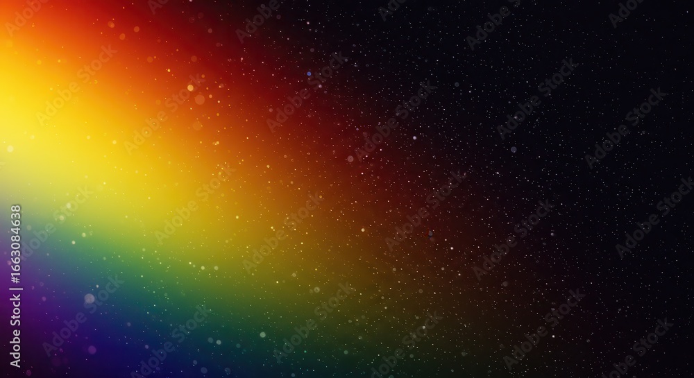 Poster colorful rainbow light spectrum background with bokeh effect, perfect for adding a touch of magic an