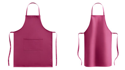 Kitchen apron with bib and waist ties background isolated on a Transparent background, PNG file.
