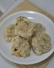 Cireng Indonesian traditional snack on white plate for culinary presentation
