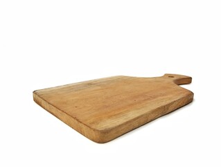Wooden cutting board isolated on white background