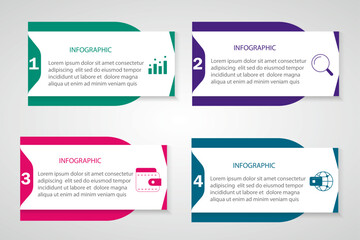 Steps infographic design | Business timeline process data visualization | 4 steps infographic template with arrow wign