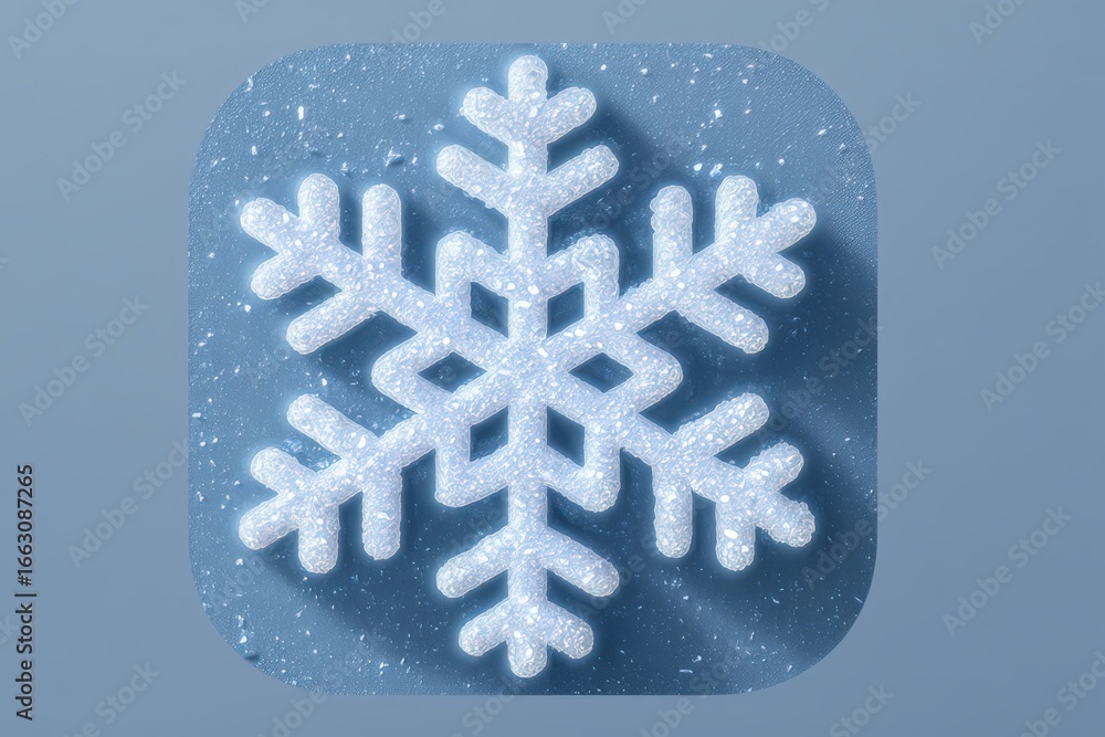 Poster frosted snowflake design on a shimmering icy backdrop creates a stunning visual representation of wi