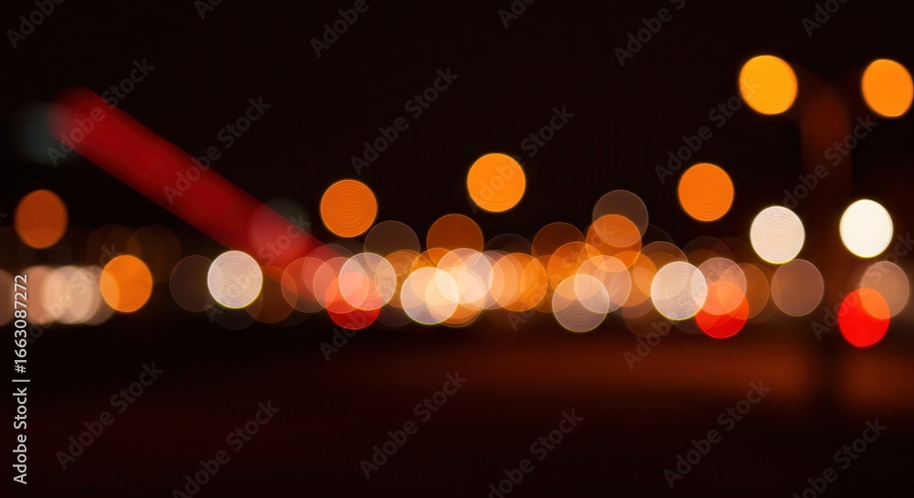 Poster blurred city lights at night create a dreamy bokeh effect, perfect for backgrounds and adding a touc