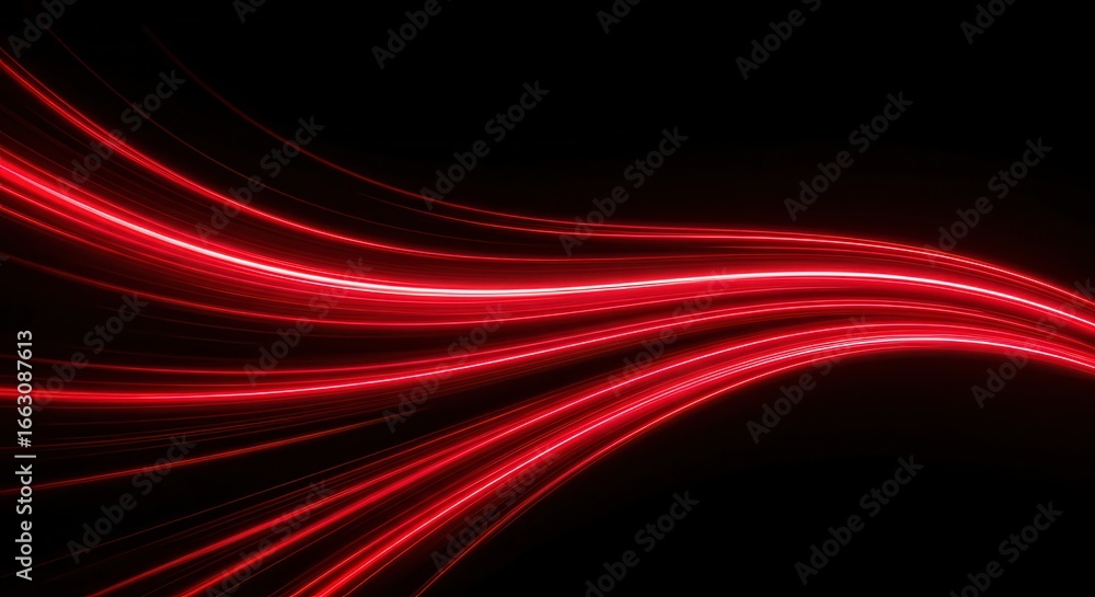 Aufkleber abstract red light trails on a black background creating a dynamic and futuristic design element for