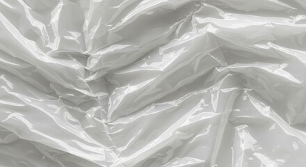 Obraz premium Abstract white plastic texture background with crumpled surface, transparent sheet and shiny material isolated on white background