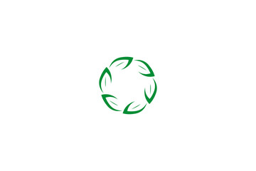Natural Circle Leaf Logo Design