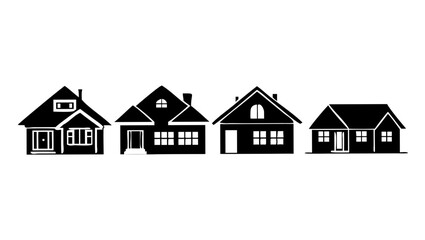 Simple white outline icons of a door and a window on a black background representing architectural elements