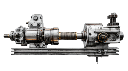 Lathe machine headstock background isolated on a Transparent background, PNG file.