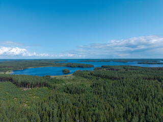 Forest landscape of Finland drone photo