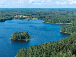 Forest landscape of Finland drone photo