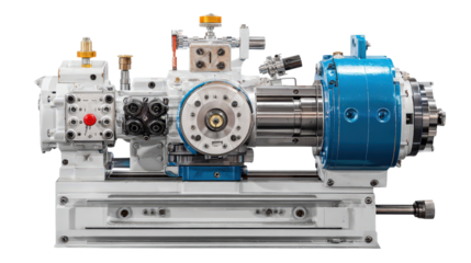 Lathe machine motor background isolated on a Transparent background, PNG file.