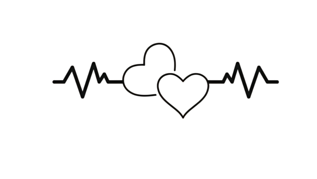 heart beat graph love design png