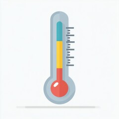 Thermometer Temperature Reading Flat Icon with a Simple Clean Minimalist Design