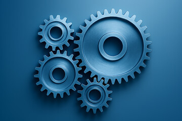 Interlocking gears demonstrating teamwork, efficiency, and engineering solutions for business and technology concepts, ideal for innovation and success