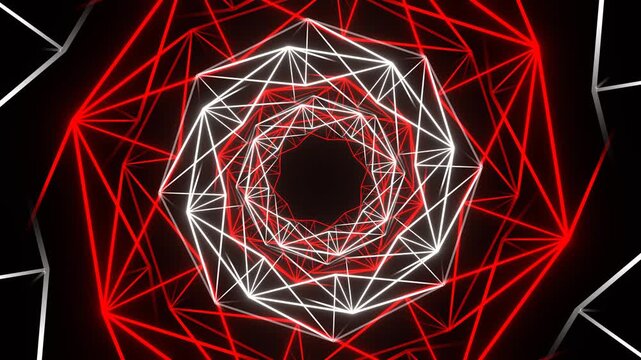 Red and White Neon Grided Lines Background VJ Loopin in 4K