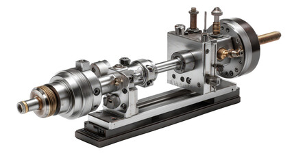 Lathe tailstock and carriage background isolated on a Transparent background, PNG file.