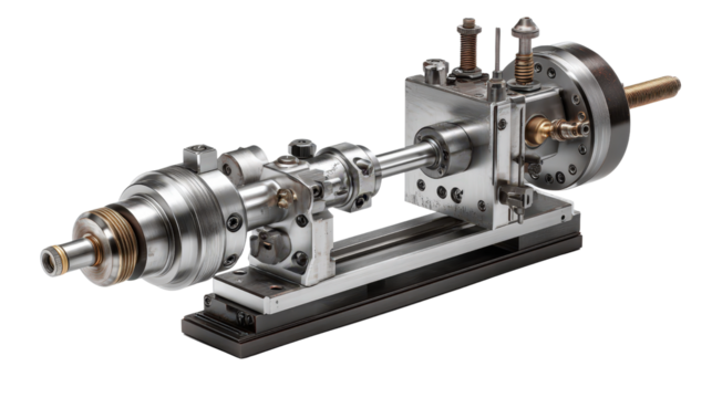 Lathe tailstock and carriage background isolated on a Transparent background, PNG file.